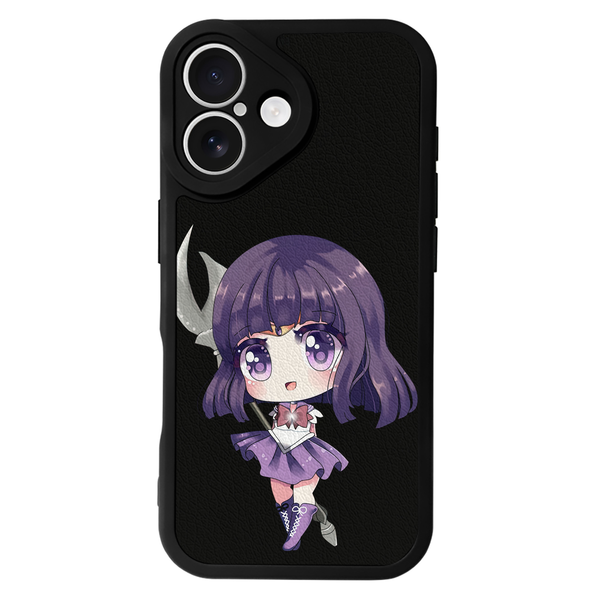 （画像用） 美少女戦士セーラームーン 土萠ほたる Sailor Moon Tomoe Hotaru （セーラーサターン；Sailor Saturn） 【iPhone 16シリーズ対応】シリコンスマホケース（レザー調） 材質：シリコン